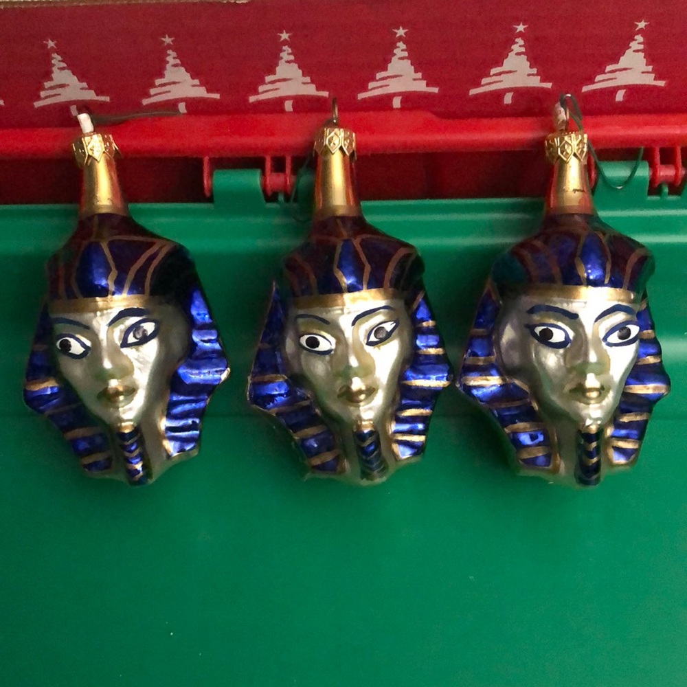 Set of 3 Egyptian Pharaoh Ornaments